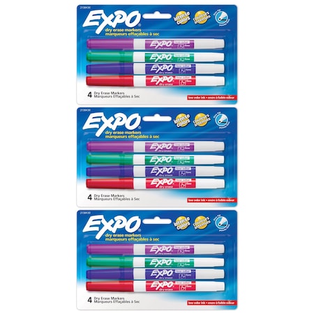 Expo Dry Erase Markers, Whiteboard Markers with Low Odor Ink, Fine Tip, Assorted Vibrant Colors, 12PK 2138430